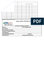 Shas Cable Testing Form: Access Control System
