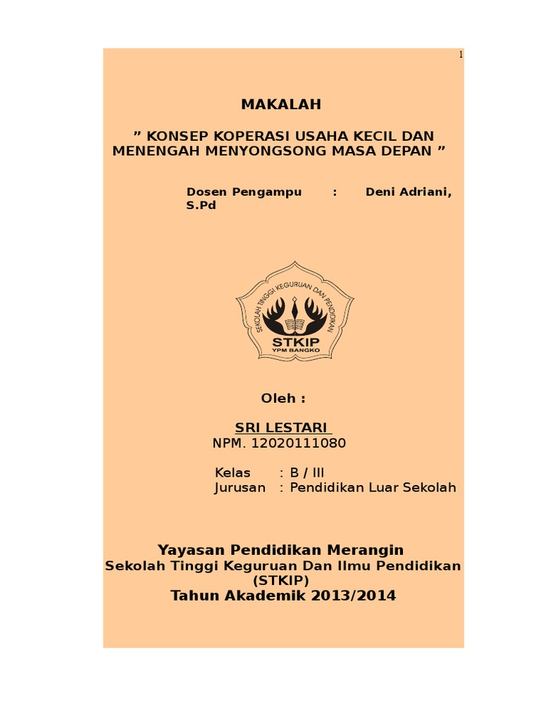 Makalah Konsep Koperasi Dan Ukm