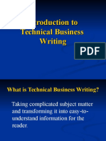 Introduction To Technical Business Writing