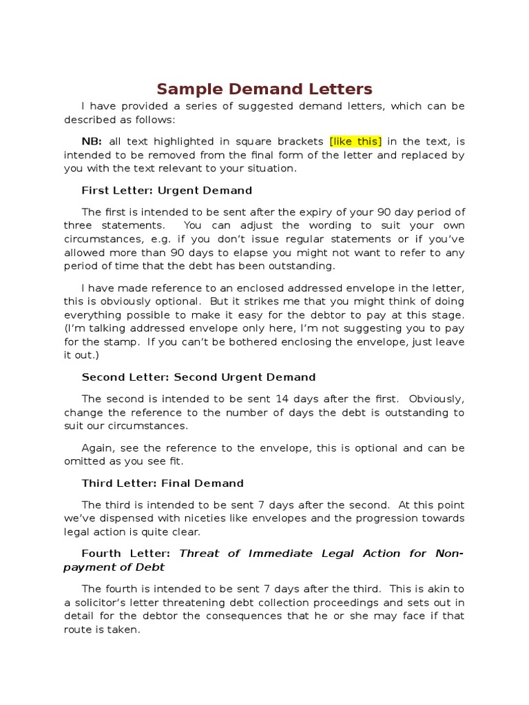 Sample Demand Letters | PDF | Business