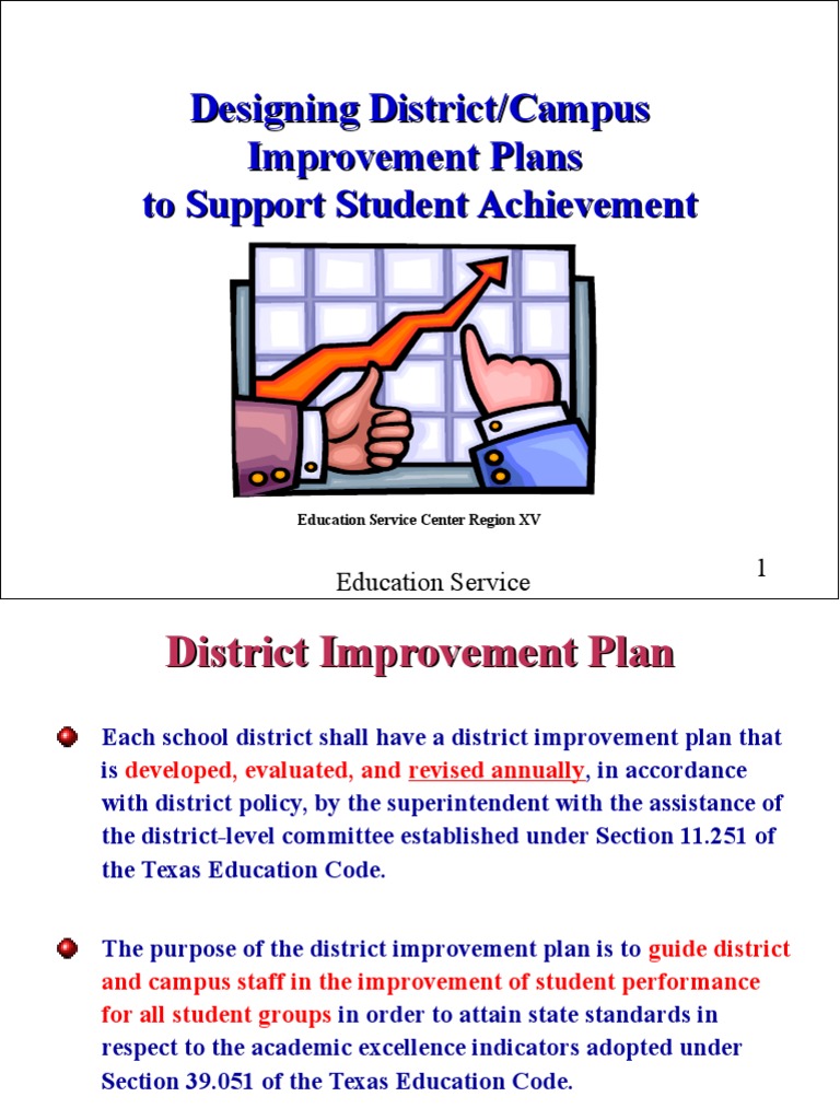 District and Campus Improvement Plans | PDF | Adequate Yearly Progress ...