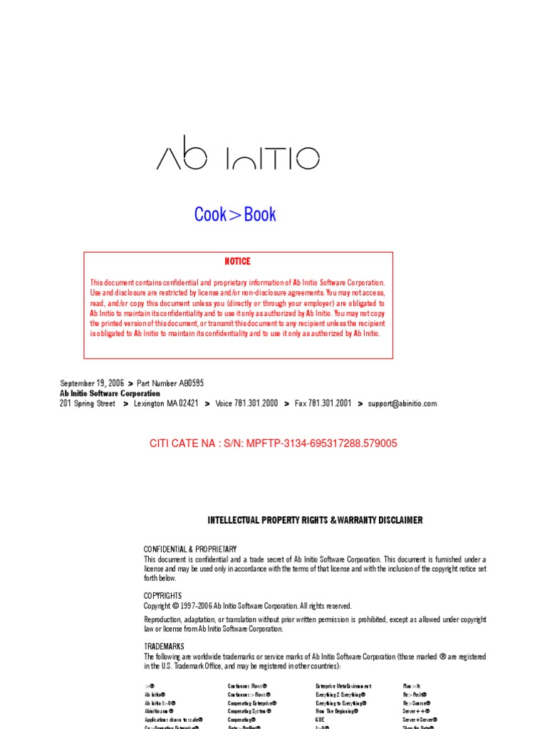 Abinitio CookBook | Download Free PDF | Parameter (Computer Programming