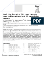 Fault Ride Through of Fully Rated Converter Wind Turbines With AC and DC Transmission Systems