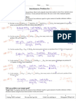 Stoichiometry Problem Set and ANSWERS