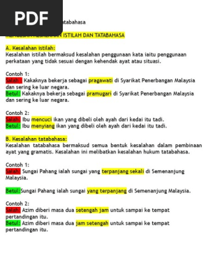 Kesalahan Penggunaan Kata Atau Istilah