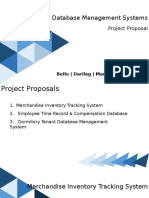 Computer Database Management Systems: Project Proposal