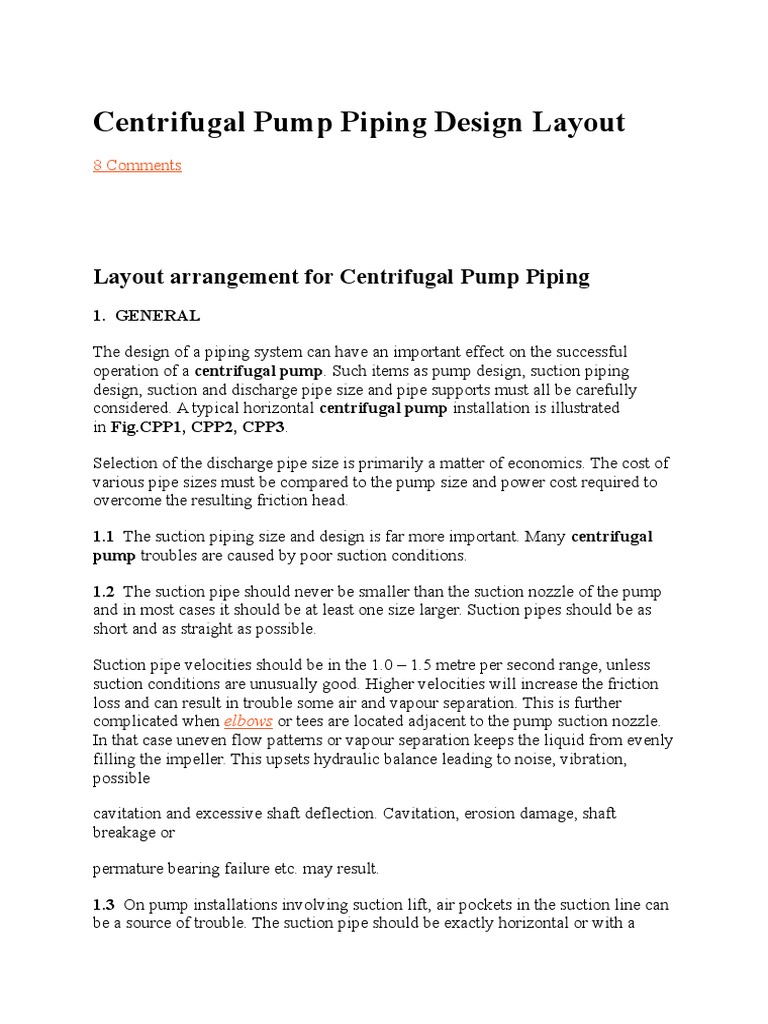 Centrifugal Pump Piping Design Layout PDF Pump Gas Technologies