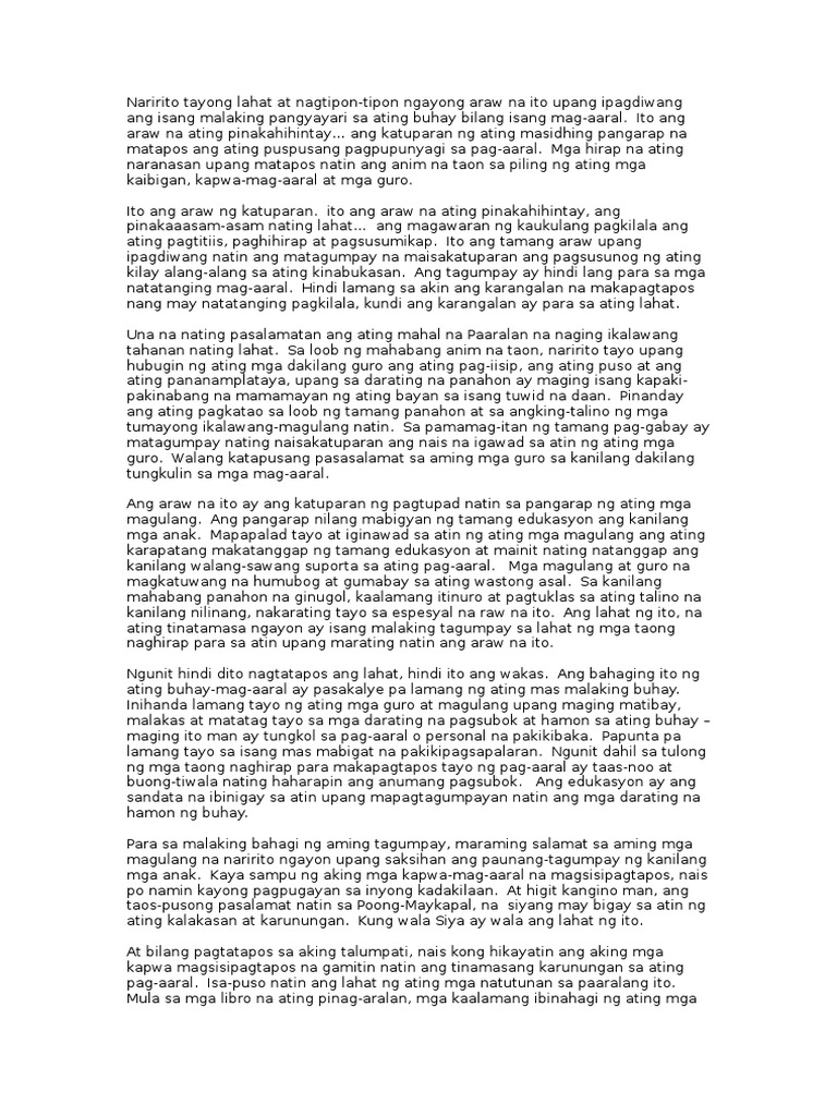 Pagtatapos Pdf