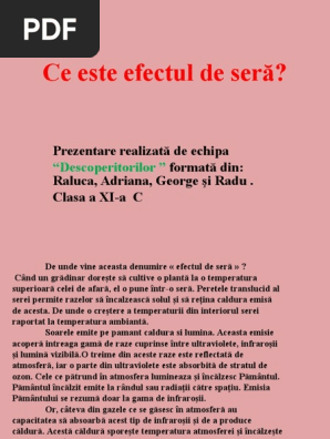 Ce Este Efectul De SerÄƒ Ppt