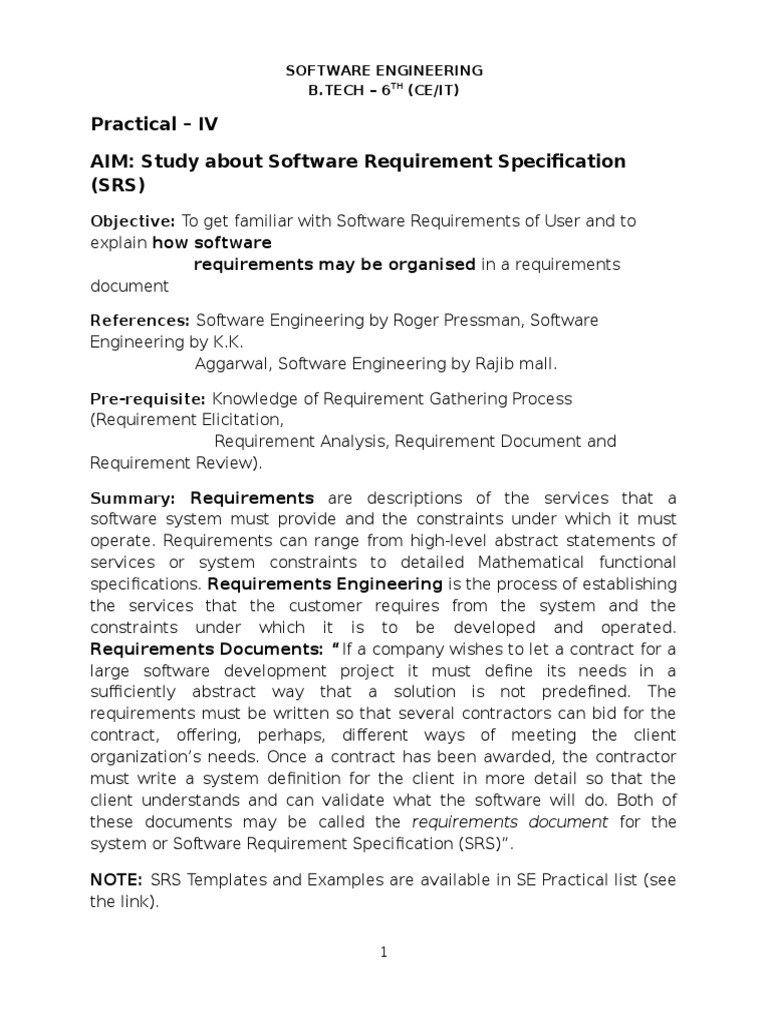Software Requirement Specification Guide | PDF | Computers