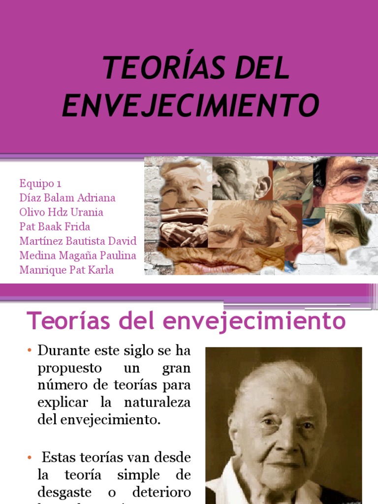 Teorías Del Envejecimiento PDF Senectud Envejecimiento