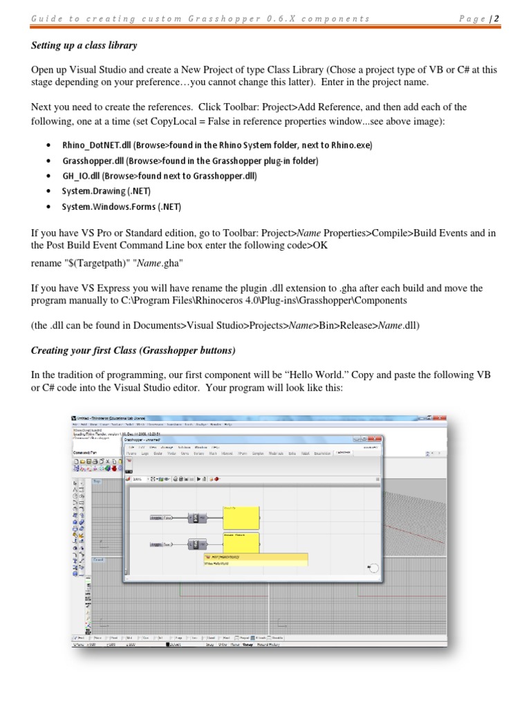 Custom Grasshopper Component Guide | PDF | C (Programming Language) | C ...