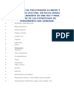 Este Tipo de Psicoterapia Es Breve y Altamente Efectiva