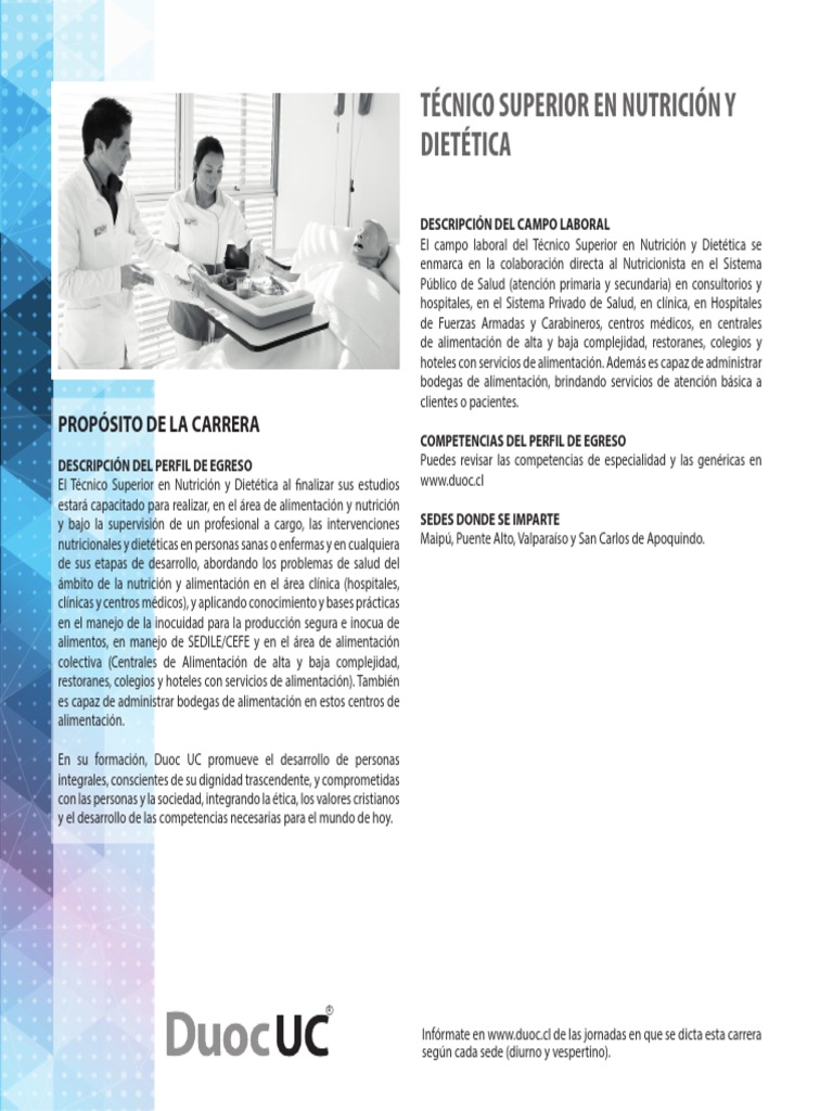 Tecnico Superior en Nutricion y Dietetica Dietista Hospital