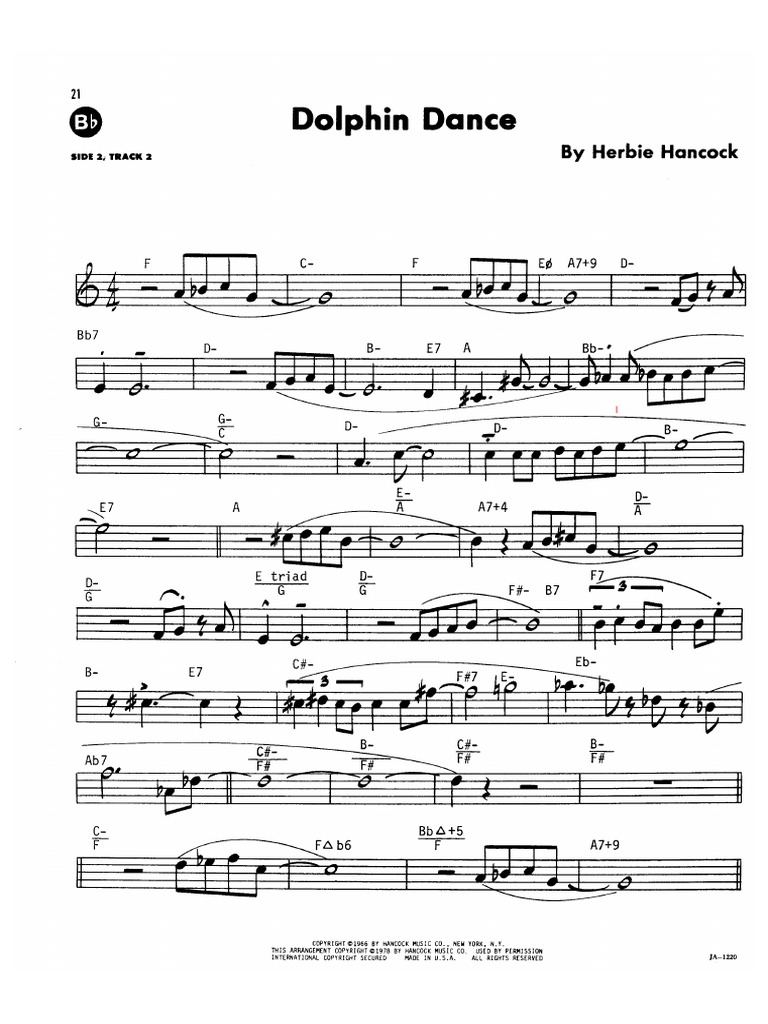 ビッグバンド譜面：Dolphin Dance/編曲:Bob Mintzer Dolphin Dance BB | PDF
