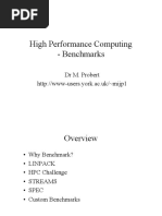 High Performance Computing - Benchmarks: DR M. Probert