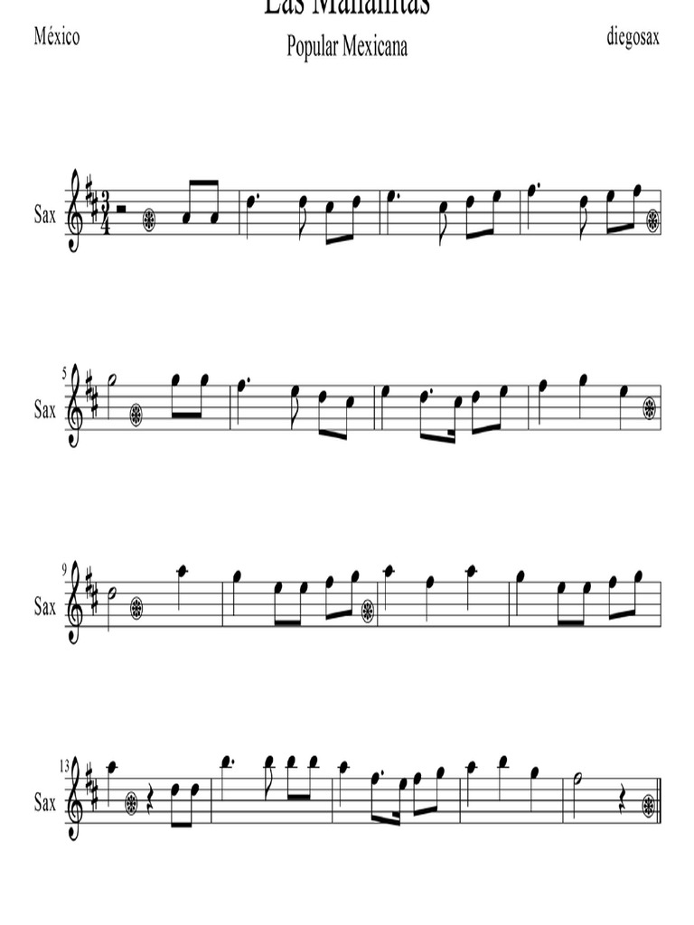 Las Mañanitas Sax Alto