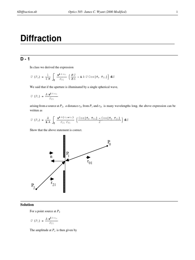 Rayleigh Scattering in Diffraction Analysis | PDF | Diffraction ...