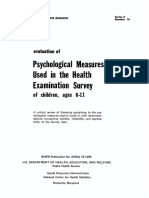 Psychological Measures Usedin The Health Examinationsurvey: Evaluationof