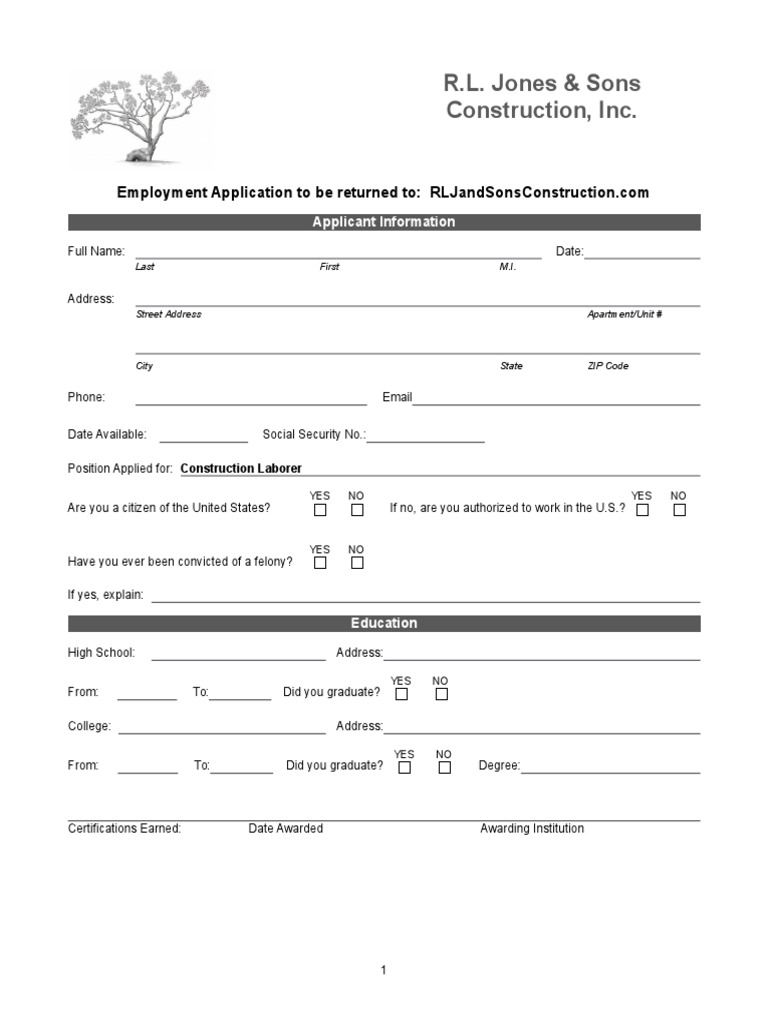 Employment Application RLJ | PDF | Military Discharge | Business