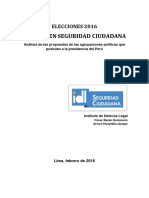 Jalados en Seguridad Ciudadana. Análisis de Las Propuestas de Las Agrupaciones Que Postulan A La Presidencia Del Perú 2016