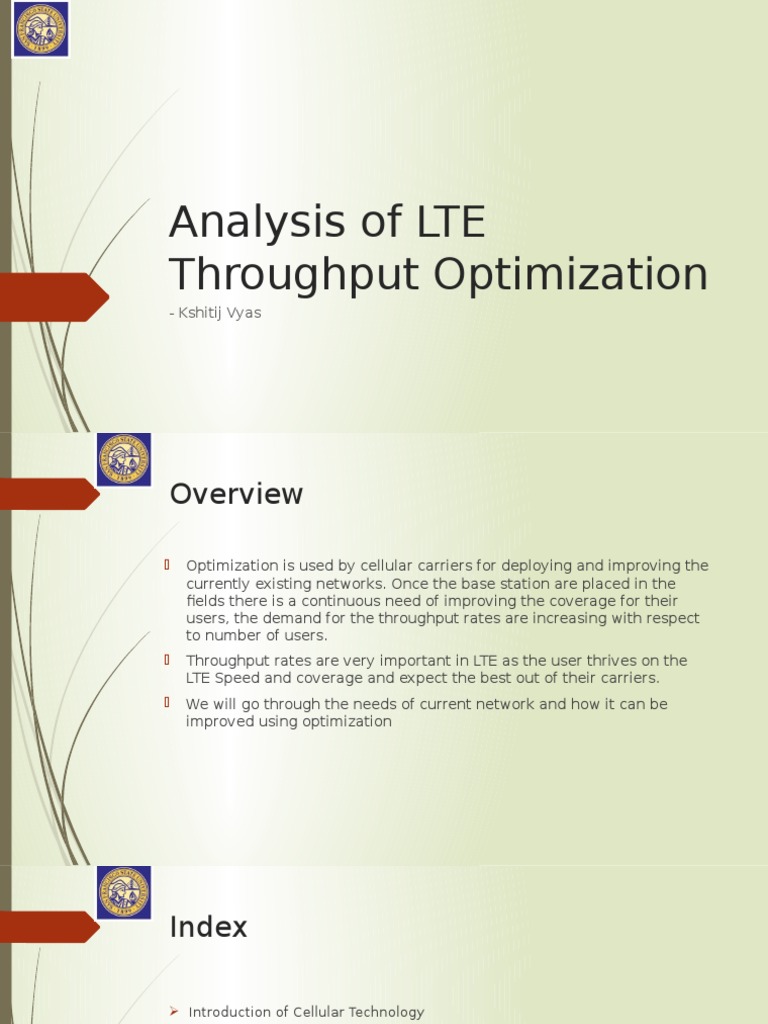 LTE Throughput Optimization Analysis | PDF | Lte (Telecommunication ...