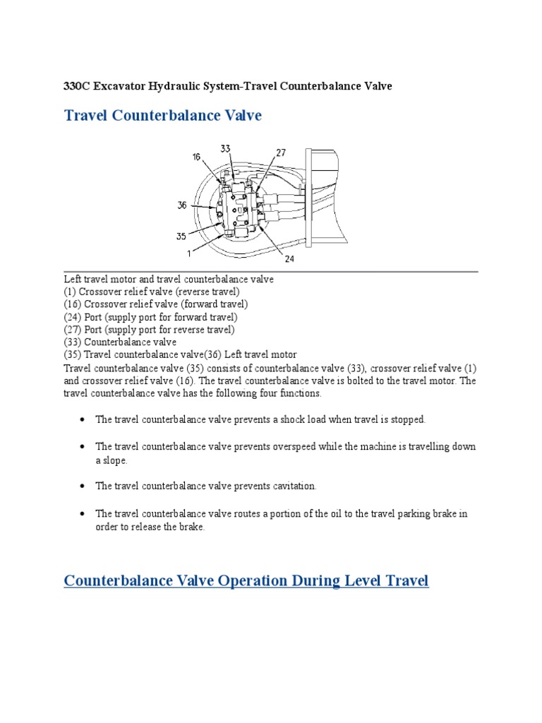 330C Excavator Hydraulic System | PDF | Valve | Pump