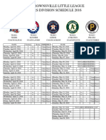 2016 WBLL Baseball Majors Schedule
