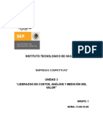 LIDERAZGO EN COSTOS, ANÁLISIS Y MEDICIÓN DEL VALOR Unidad 3 Empresas Competitivas