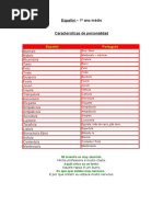 Español Personalidad