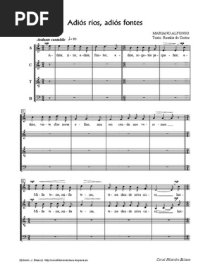 Adios Rios Adios Fontes Notation Musicale Formes Musicales