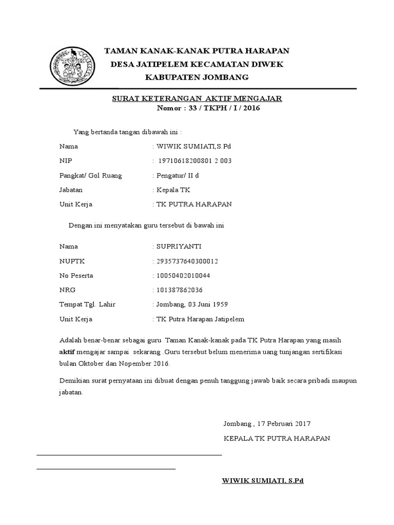 Surat Pernyataan Aktif Melaksanakan Tugas Mengajar 1403548 Fairuz Azkia 1404658 Miftah Maulana 1401123 Syifa Nuraprilia 1403298 Tiara Sri Rahayu 1406659 PROGRAM STUDI PENDIDIKAN MANAJEMEN PERKANTORAN.