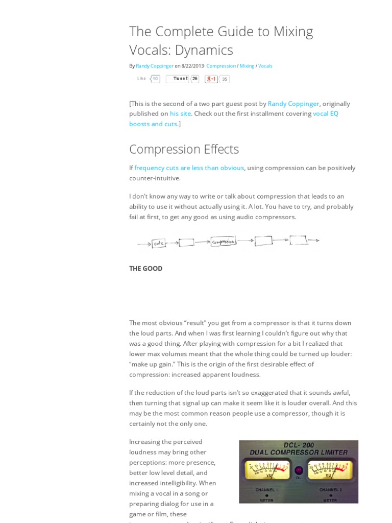 The Complete Guide To Mixing Vocals Dynamics PDF Signal