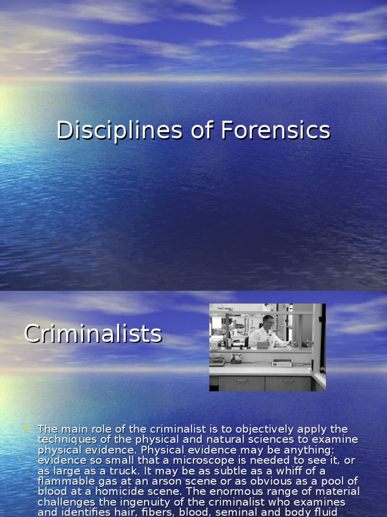 Disciplines of Forensics Forensic Science Pathology Free 30day
