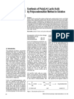 Synthesis of Poly (L (+) Lactic Acid) by Polycondensation Method in Solution