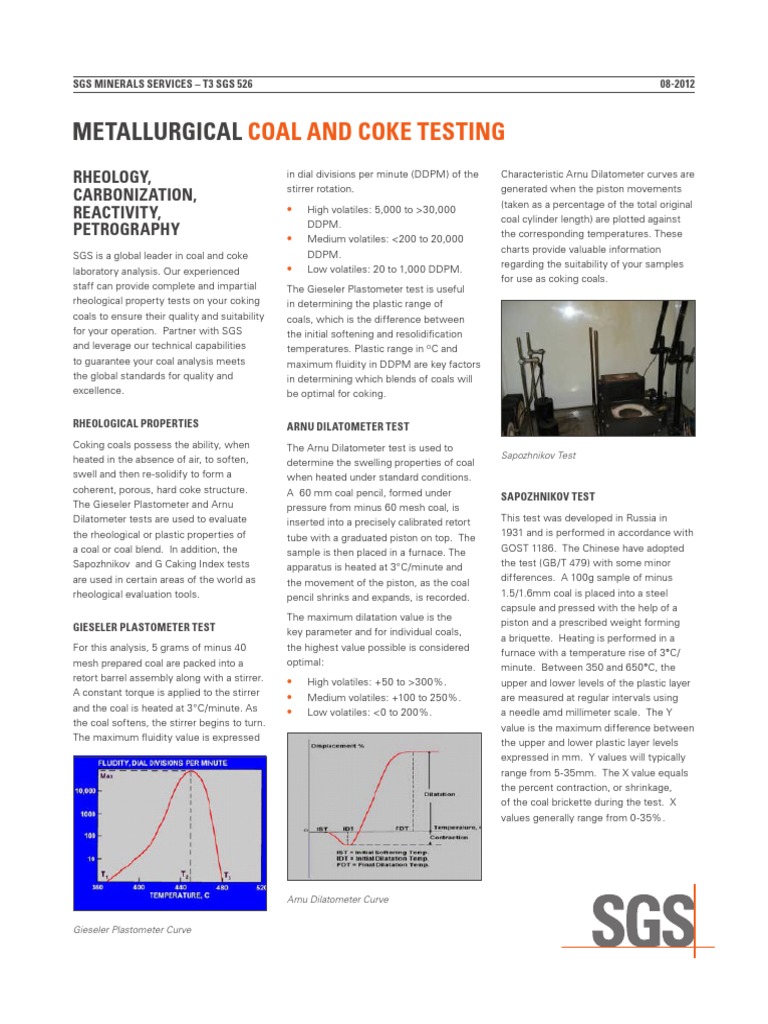 Metallurgical: Coal and Coke Testing | PDF | Coke (Fuel) | Coal