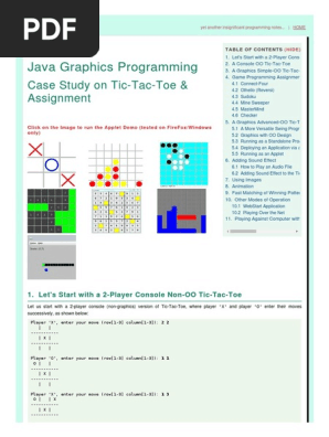 Tic Tac Toe Java Game Programming Case Study Software Engineering Computing