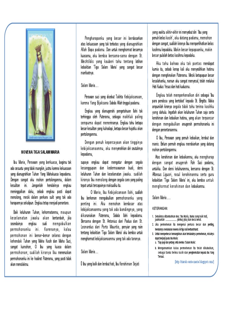 Novena 3 Salam Maria Pdf Kenangan Sekolah