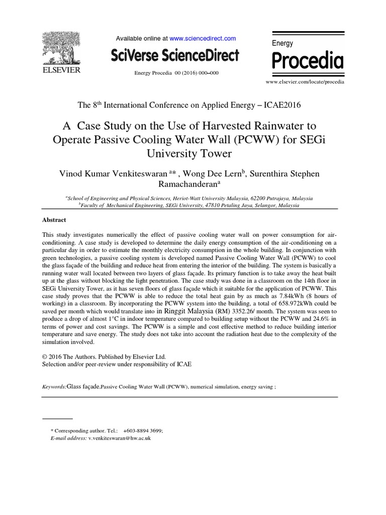 PWW Paper Icae2016 | PDF | Air Conditioning | Heat Transfer