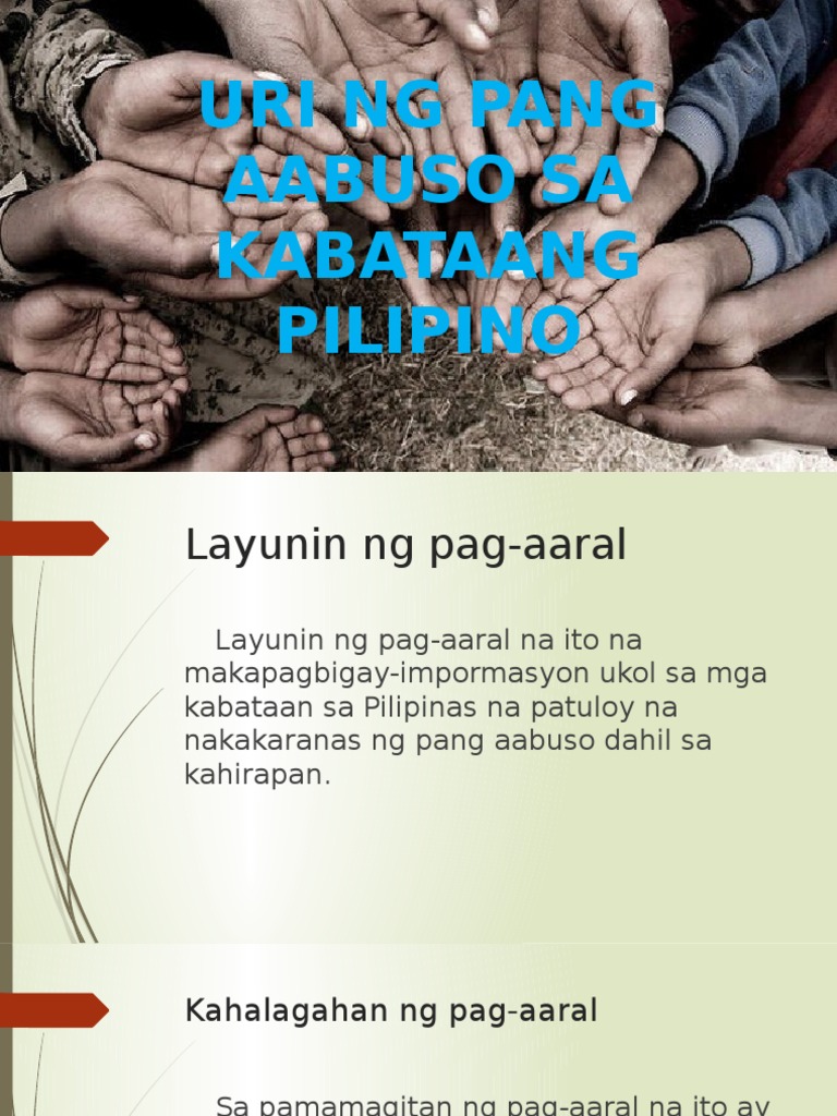 Uri Ng Pang Aabuso Sa Kabataang Pilipino Pdf