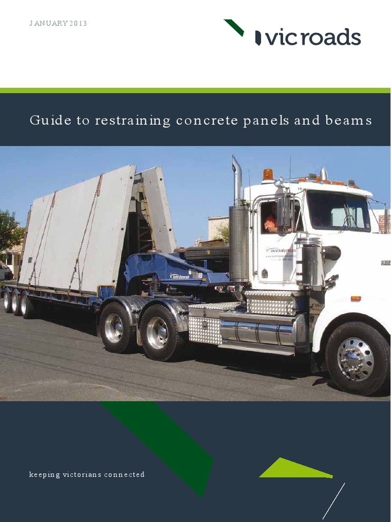 Load Restraint Guide for Concrete Panels | PDF | Crane (Machine) | Vehicles