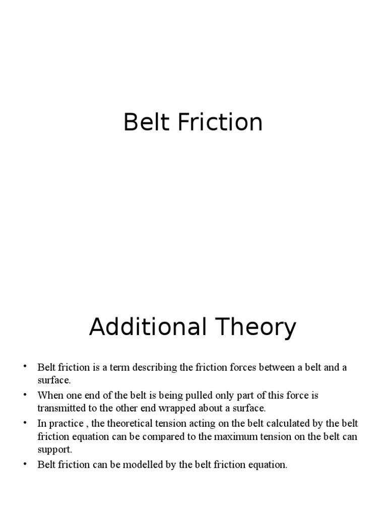 Belt Friction PDF
