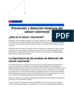 Prevención y Detección Temprana Del Cáncer Colorrectal