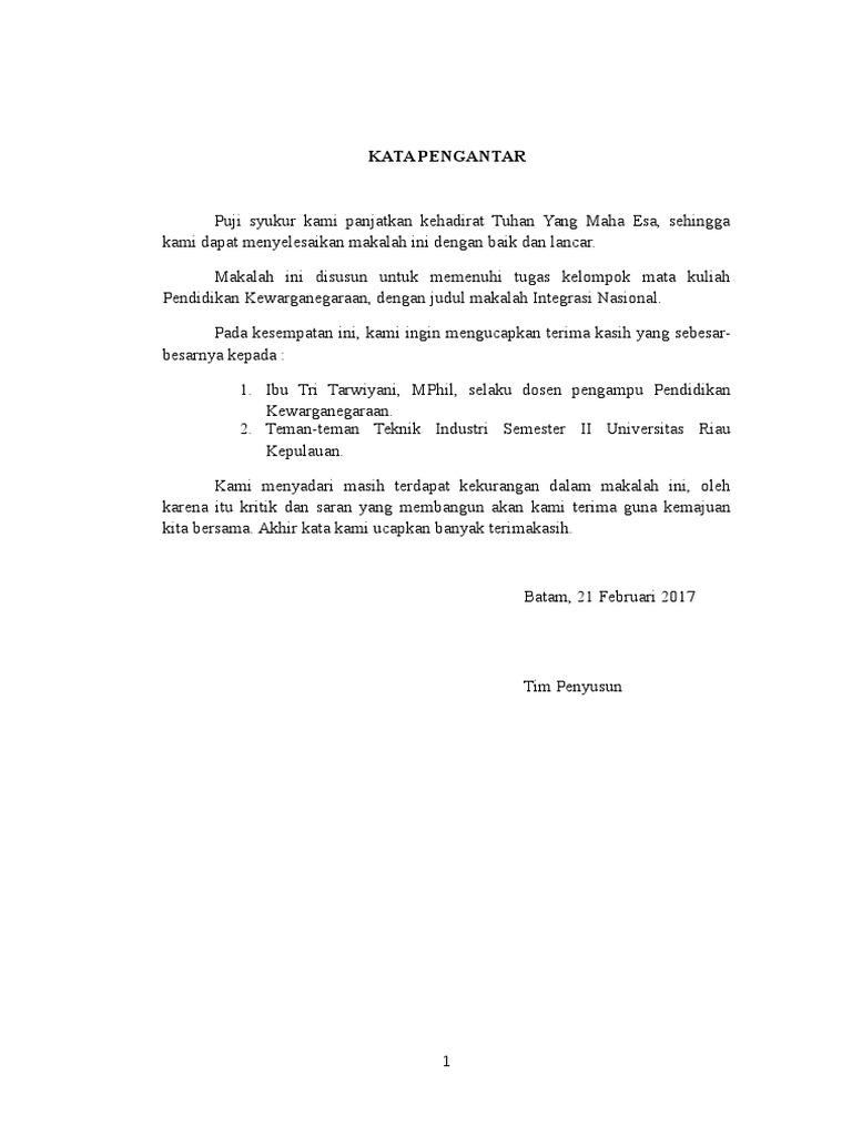 Makalah Integrasi Nasional