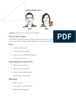 A1 Speaking and Listening Sample Test A