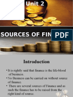 2.1 Sources of Finance