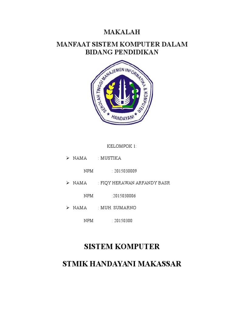MAKALAH Sistem Komputer | PDF
