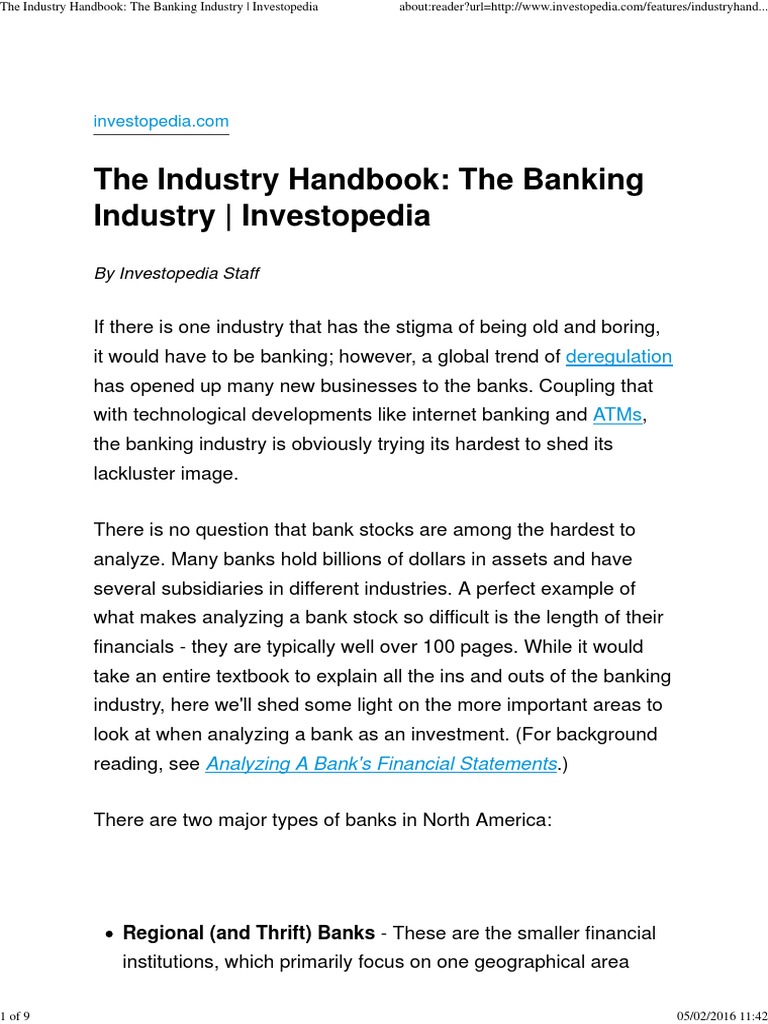 Banking Industry Investment Insights | PDF | Financial Capital ...