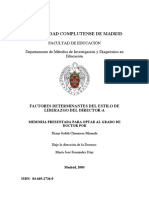 Factores Determinantes Del Estilo de Liderazgo Del Director-A