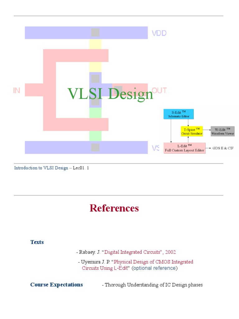 Physical design of cmos integrated circuits using l edit